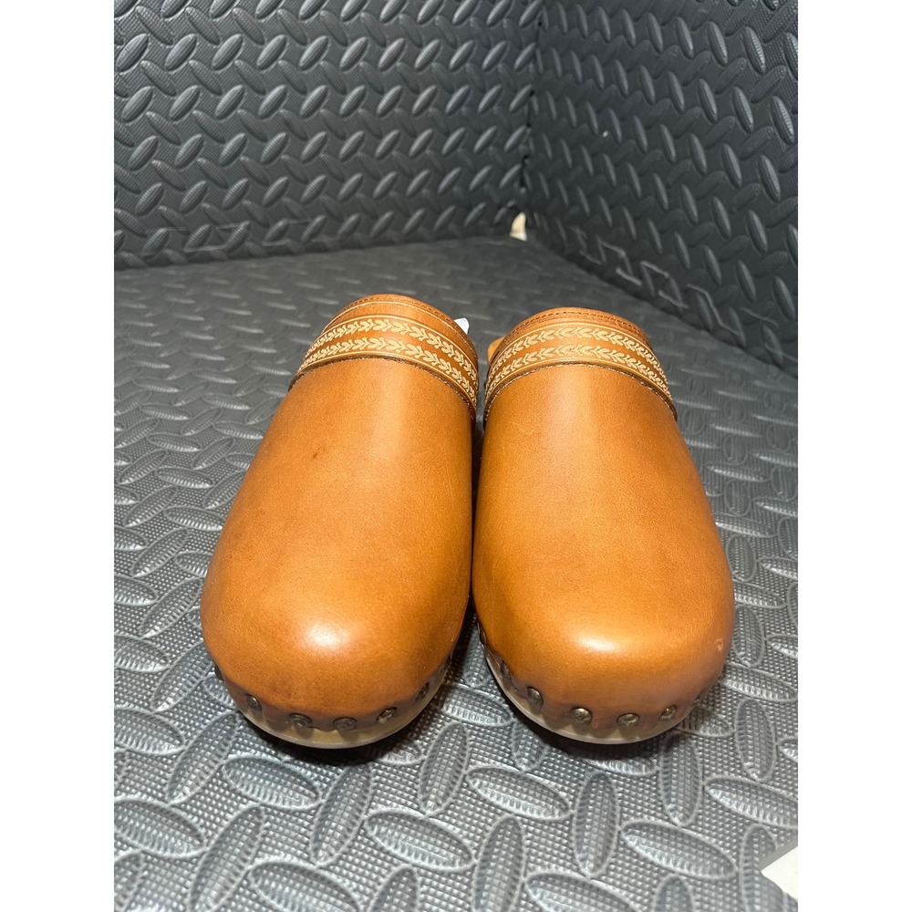 Isabel Marant Classic Thaile Clogs 41/11 Brown Leather Studded Wood Sole Mules - Picture 5 of 10
